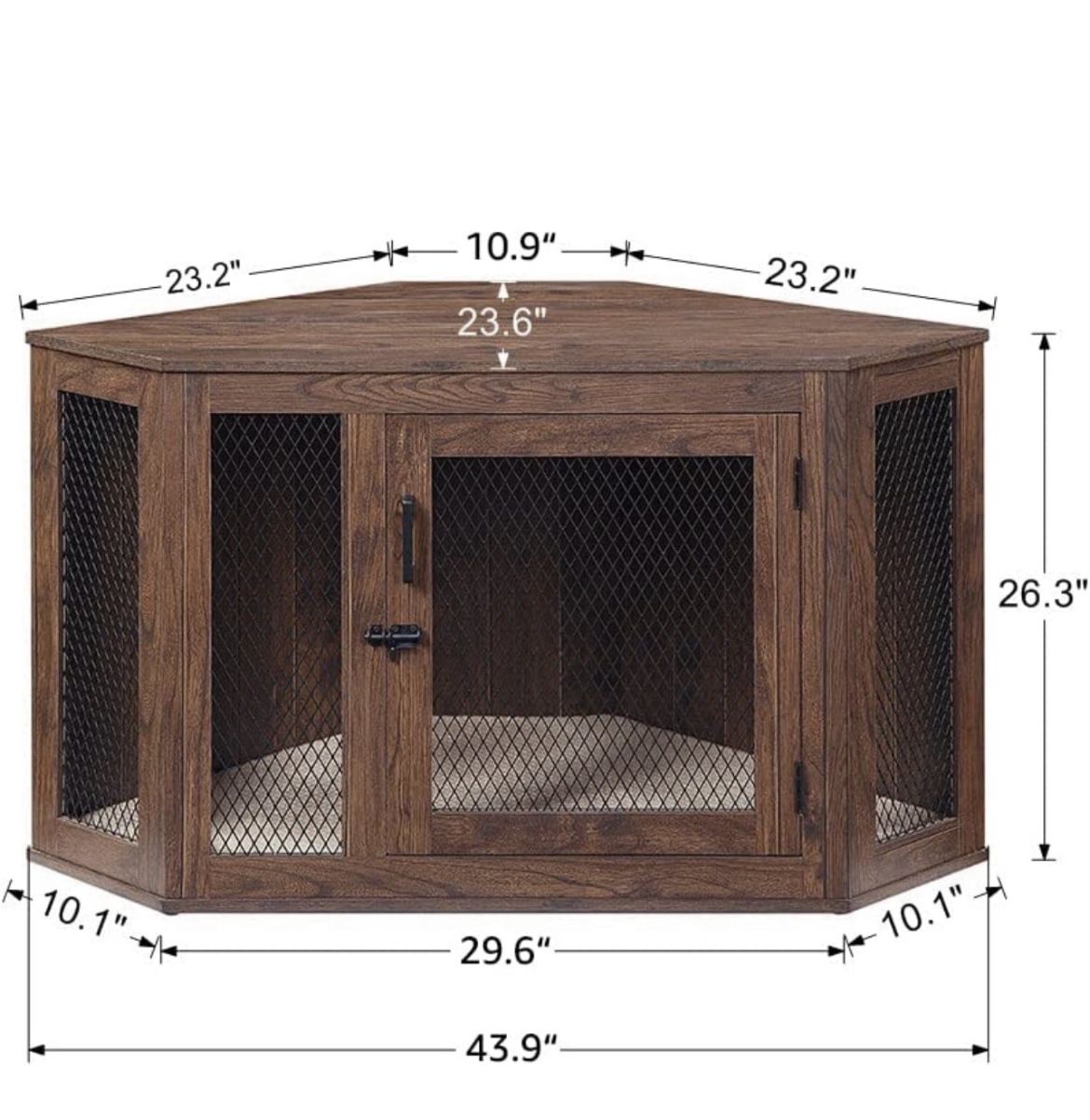 Unipaws Furniture Style Corner Dog Crate 