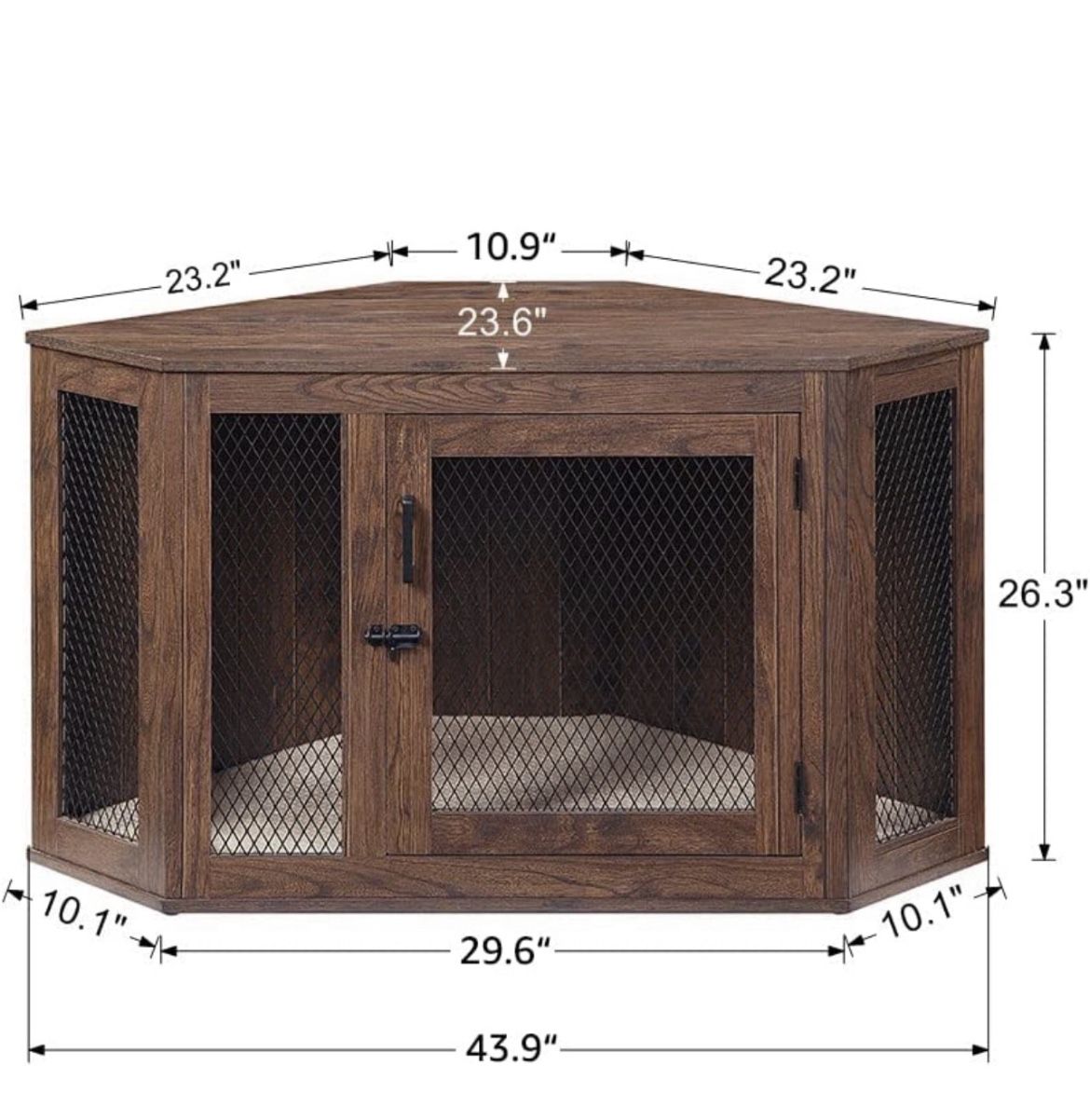 Unipaws Furniture Style Corner Dog Crate