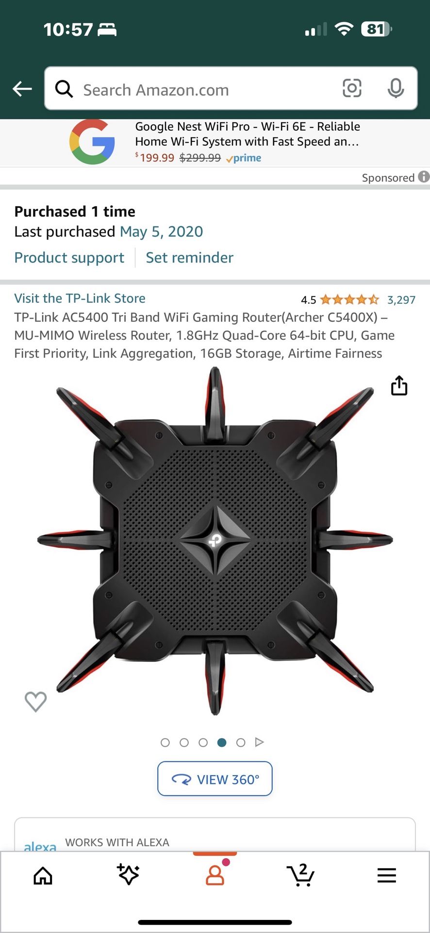 TP Link AC5400 Tri Band WiFi Router