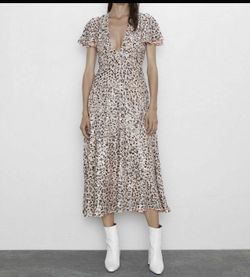 **NEW W/ TAGS** ZARA PINK LIMITED EDITION SEQUIN APPLIQUÉ LONG MAXI DRESS SIZE S