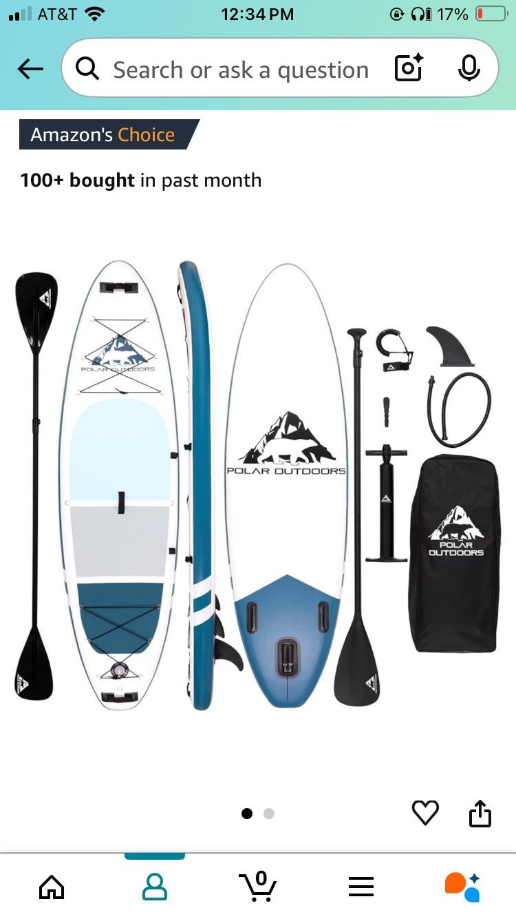 Polar Outdoors Inflatable Paddle Board — Brand New (Never Used)