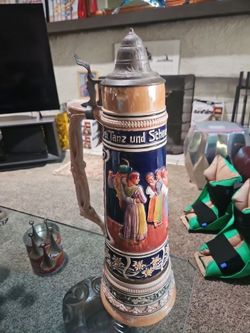 4 liter German Beer Stein with Pewter Lid