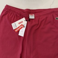 SUPREME x LACOSTE PIQUE PANTS PINK Sz LARGE DS