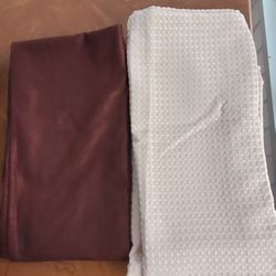 2 Shower Curtains 100% Polyester Beige And Brown Color