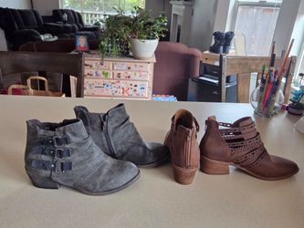 2 pairs of short woman's boots!!