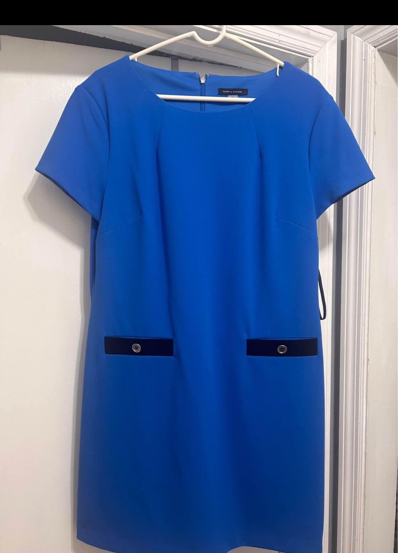 Size 16 Royal Blue Dress With Black Trim  NWT  Tommy Hilfiger Brand 