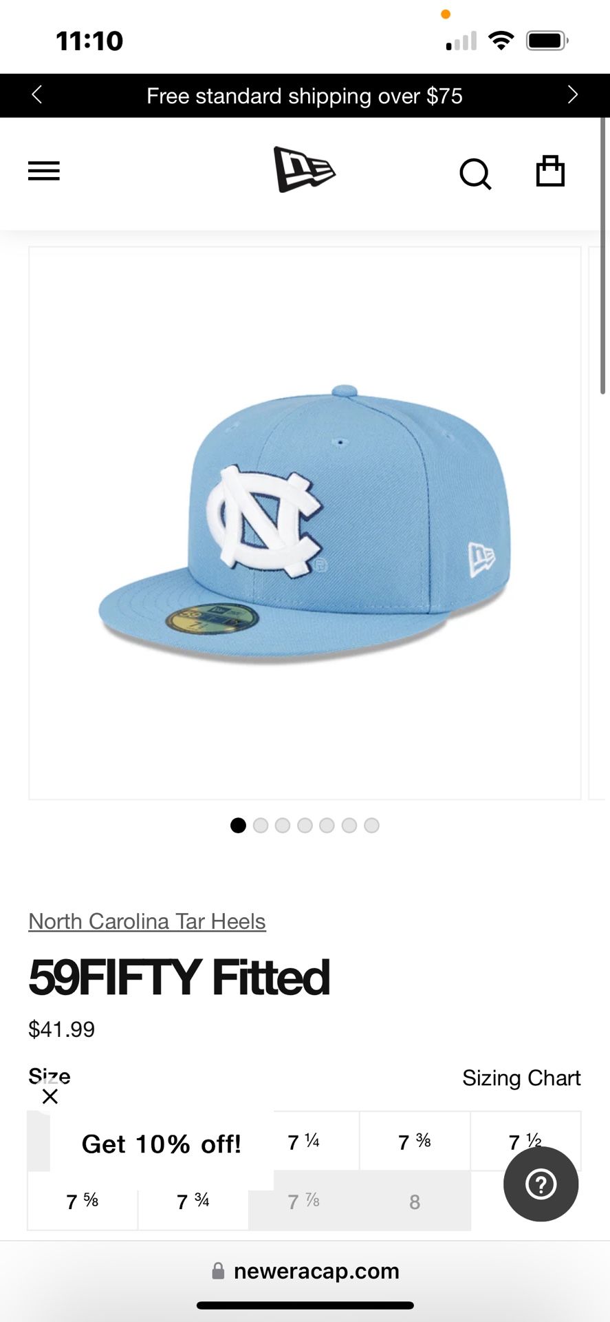 New Era Fitted North Carolina Tarheel Cap