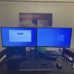 2 - Dell Monitors 23” With Dual Stand 