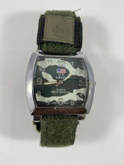 US Army Camo Velcro Quartz  Watch with Compass