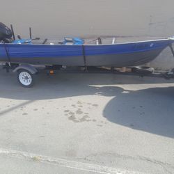 14ft Valco And Trailer/20 Hp Tahatsu Outboard 