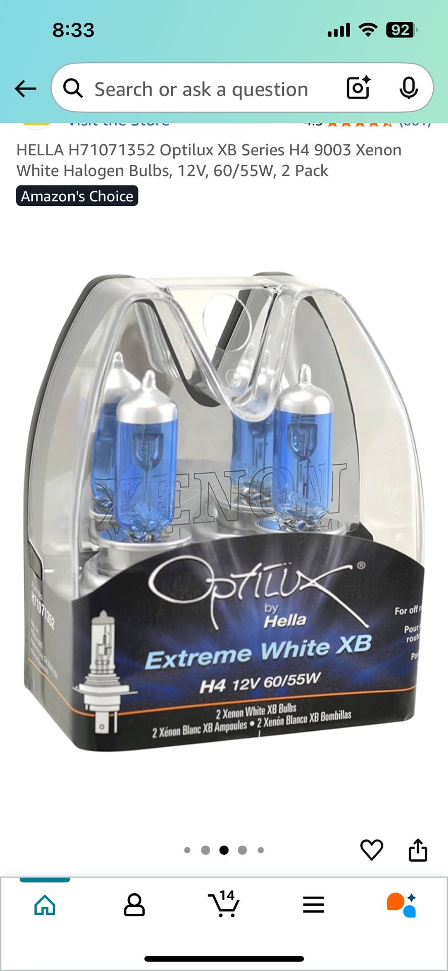 Hella Optilux H4 Bulbs