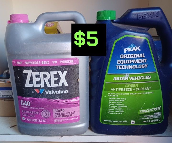 Coolant/Antifreeze Both For $5 50/50 Euro (pink), Concentrate Asian (green)