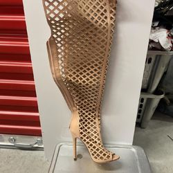 Leather Tan Knee High Boot  5