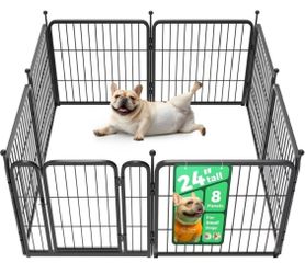 8 Panel Pet Playpen 24" Tall Black Excellent Condition