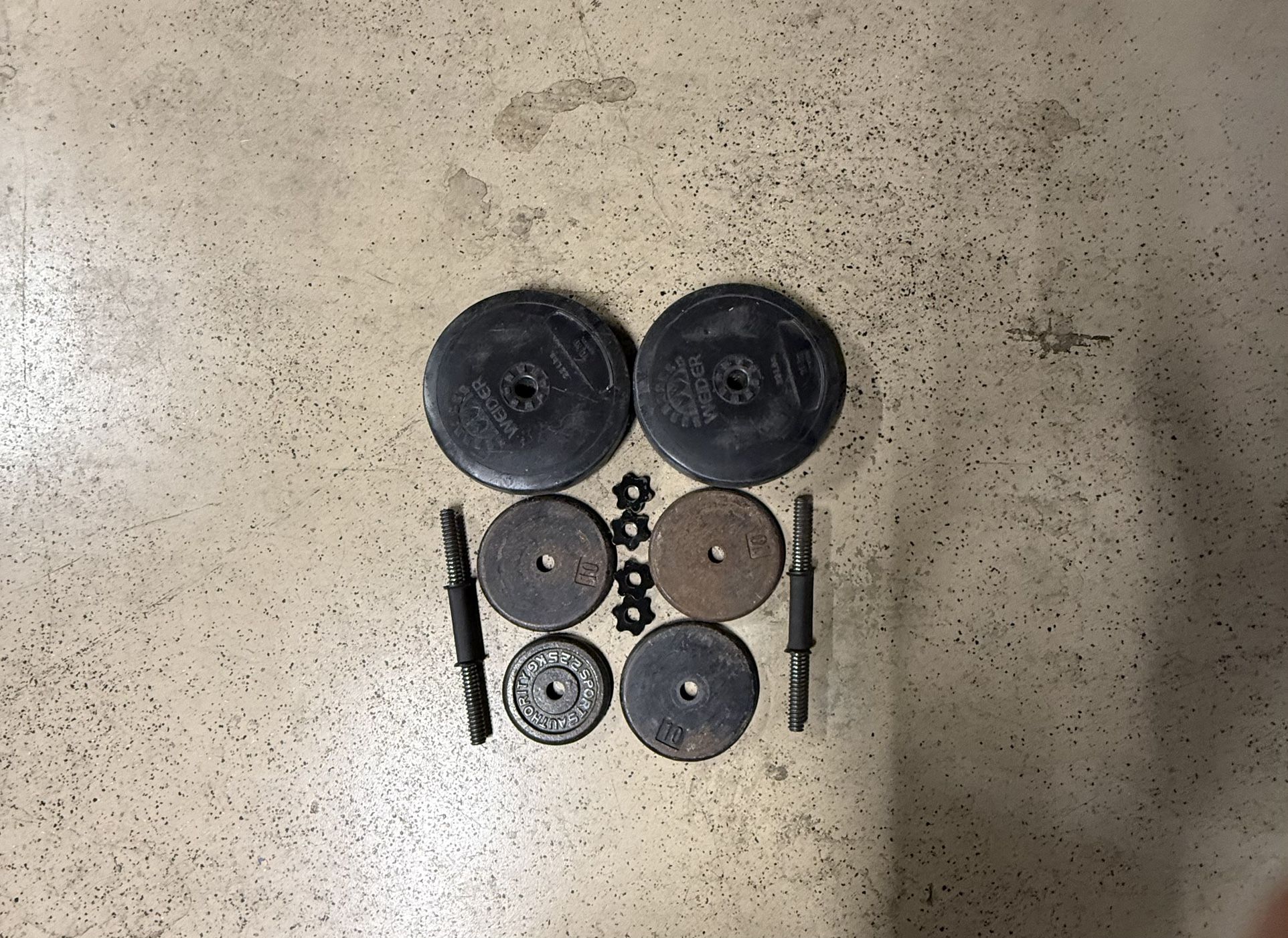 Weights and Dumbbell handles $40