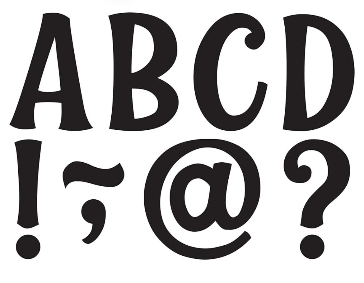 Teachers Created Resources Black Wild Whimsy 3" Magnetic Letters (TCR77516)
