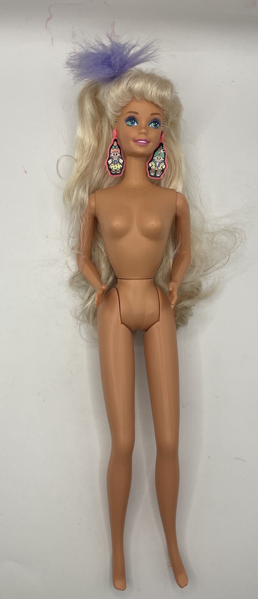 Mattel Barbie -1992 Troll Barbie- Doll Only - Earrings/hair Accessory