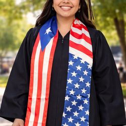 Graduation scarf flag US and Puerto Rico