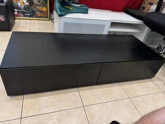 Media Console / Low Black Storage Cabinet with 2 Drawers