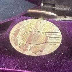 Antique Gold Tone Etched Cuff Links 