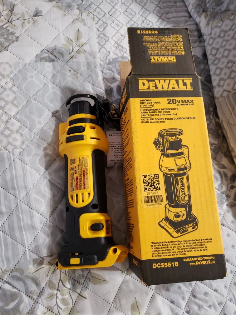 Dewalt DCS551B 20V MAX Lithium Ion Drywall Cut-Out Tool Bare Tool Only New