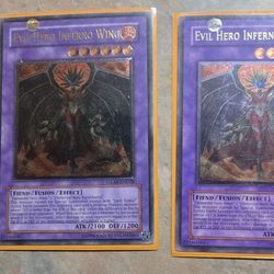 Yugioh Tcg Cards 2 Evil Hero Inferno Wing Ultimate Rare Unlimited 