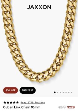 Jaxxon 26” 10mm gold chain new in box