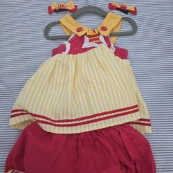 Handmade French Fries Fast Food Dress: Birthday Party Outfit 12 - 24 month