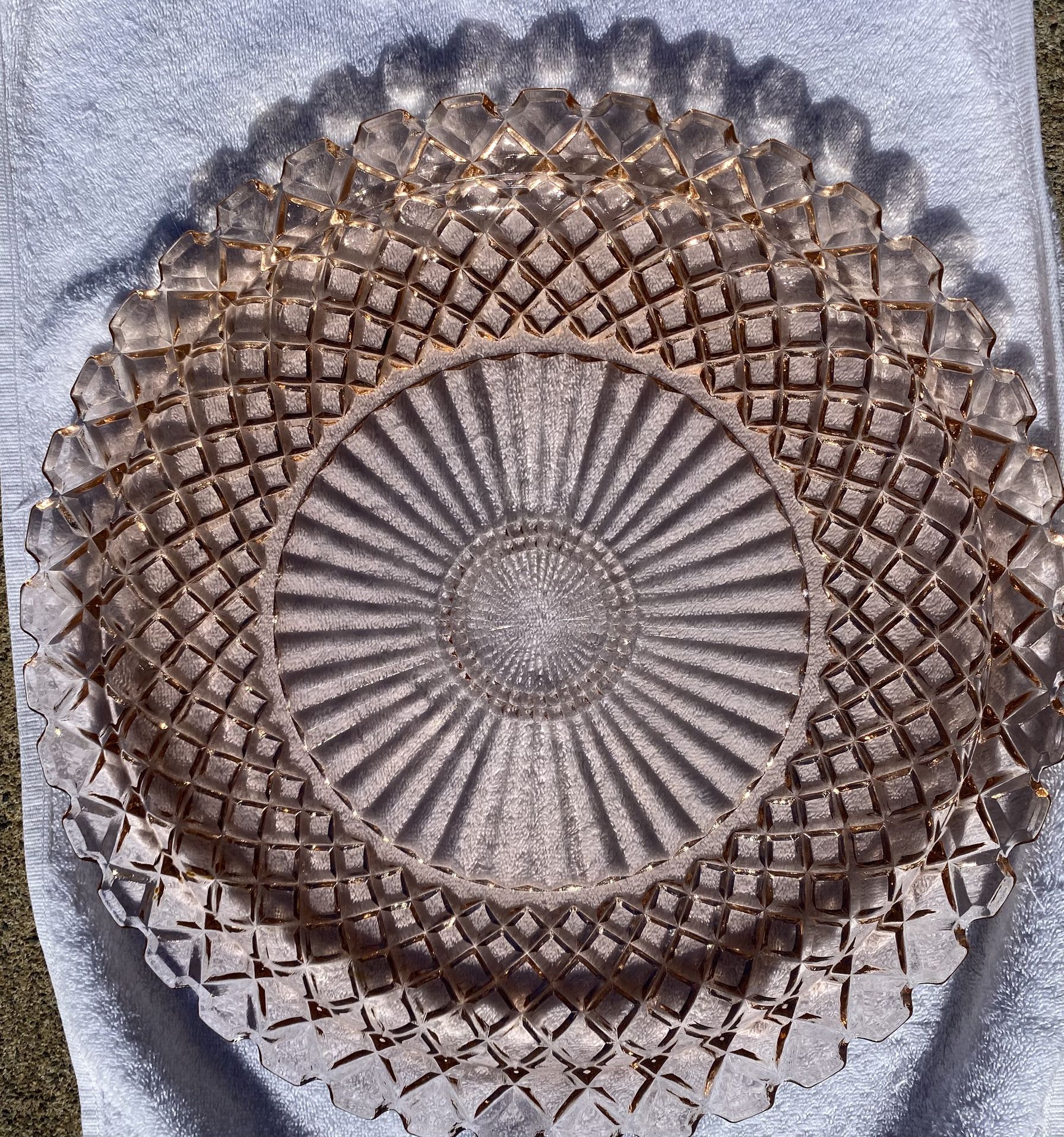 Vintage Beautiful Mid Century Pink Platter 