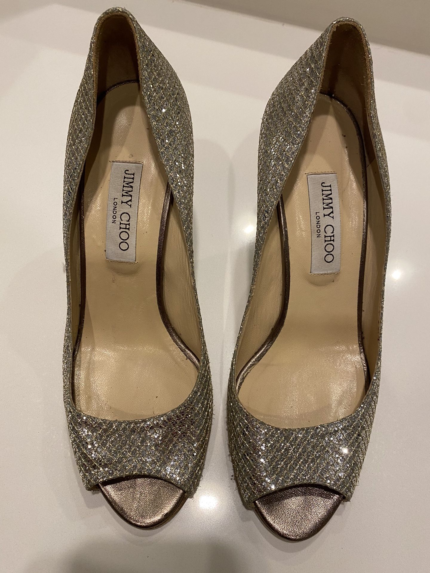 Jimmy Choo Baxen Silver Wedges