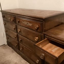 Vintage 1960dresser and Desk.  Solid Wood 