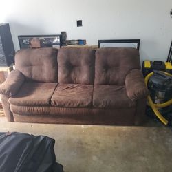 Brown Suede Sofa