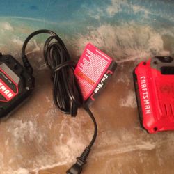 CRAFTSMAN V20 CORDLESS AXIAL LEAF AND SWEEPER BLOWER WITH BATTERY AND CHARGER… IN EXCELLENT CONDITION 