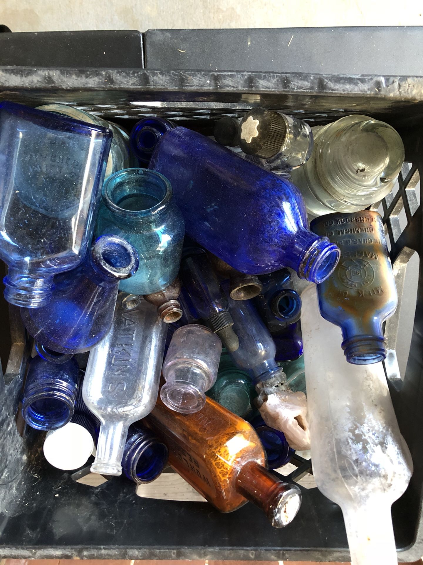 Vintage glass bottles