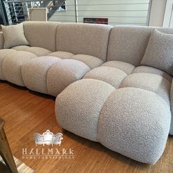 New Beautiful Boucle Sectional Couches 