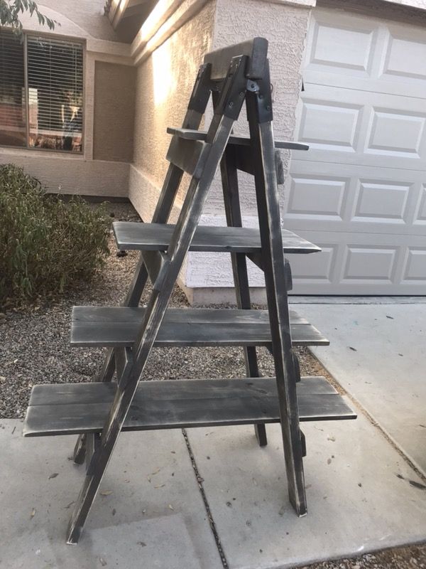 Distressed ladder shelf $150