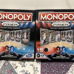 (2) 2022-23 Panini Monopoly Prizm Basketball Board Game Edition Box IN HAND NEW
