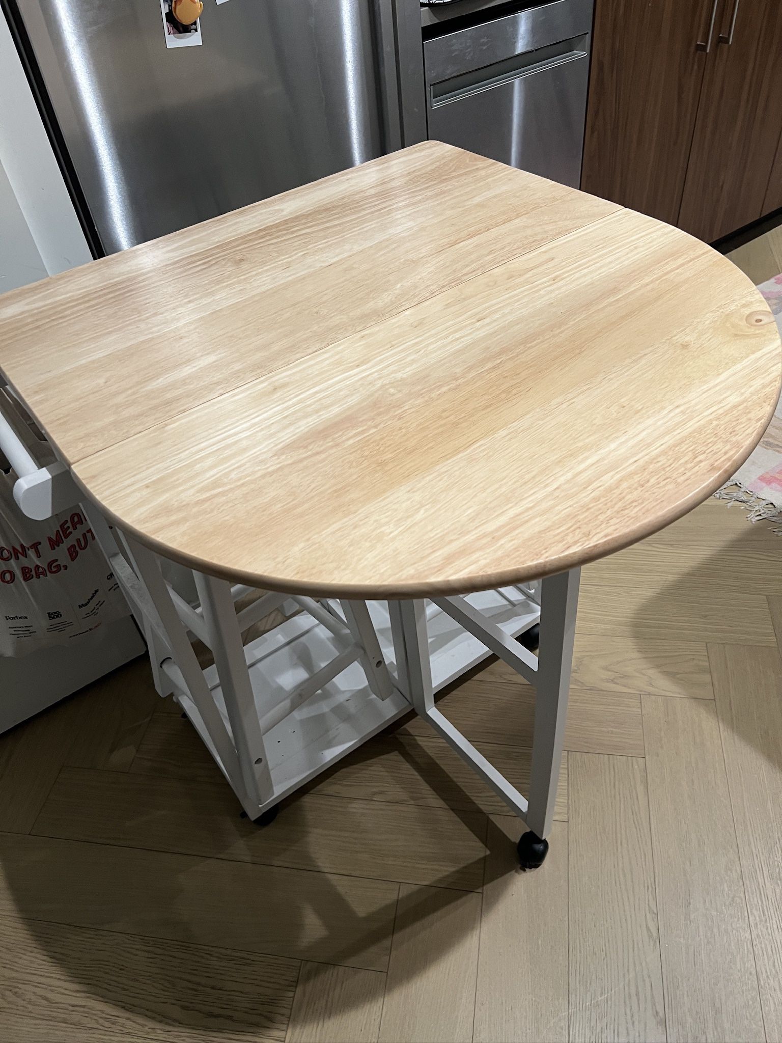 Extendable Rolling Table W/ 2 Stools