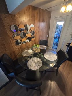 Brown  table with 4 chairs
