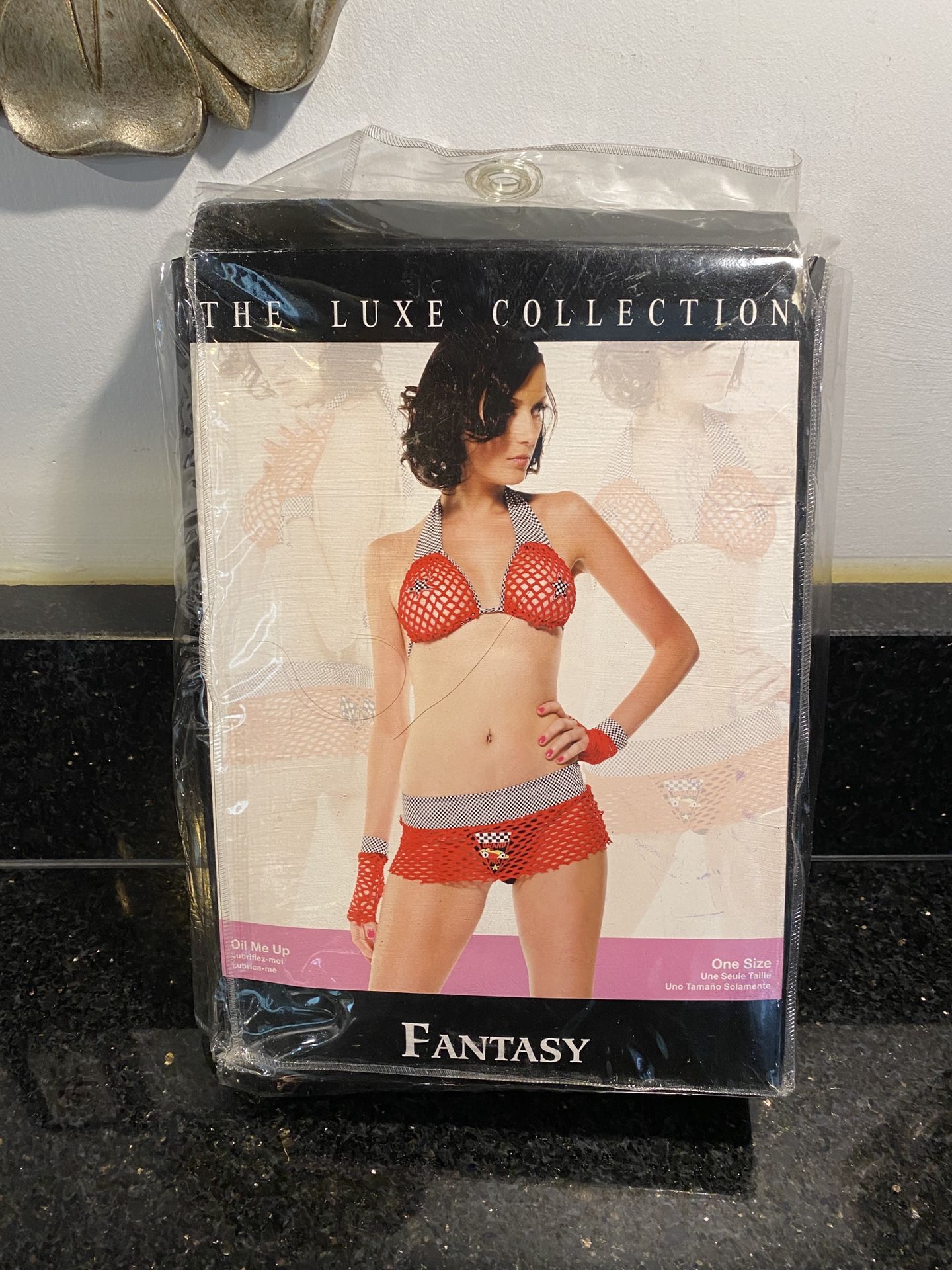 Forplay Luxe Fantasy Oil Me Up Lingerie (Top, Skirt, Panty & Gloves) One Size