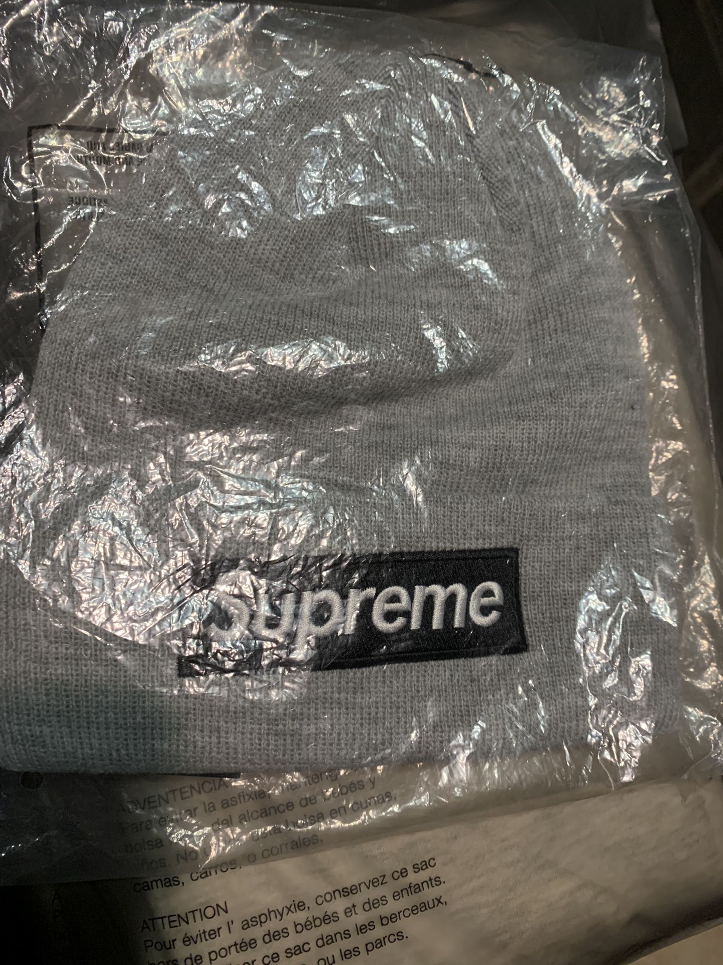 Grey Supreme Beanie