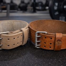 Weightlifting Belts – XS & Altus Large (34–42)  Price: $25 each or $40 for both  Description: Set of 2 weightlifting belts in used condition:  • 1 XS 