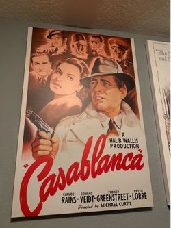 Canvas Print Wall Art - Vintage Movie Poster for Casablanca, 1942-32x48 inches
