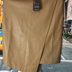 Philanthropy leather skirt camel color