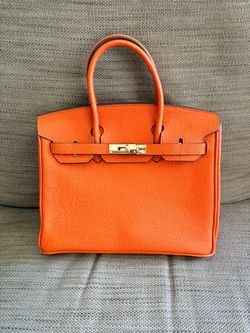 Orange Leather Handbag