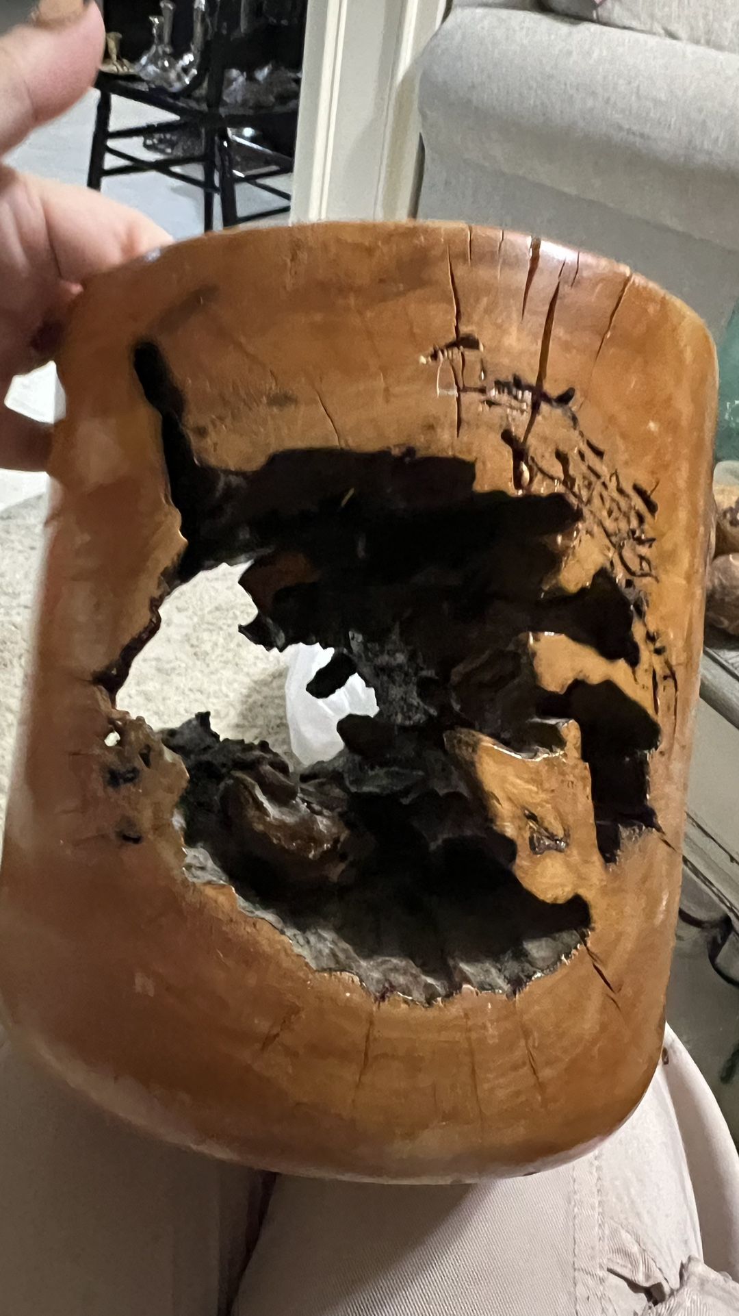 Turned Burl Wood “Natural Void Vessel”