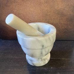 Carved  Marble Mortar & Pestle