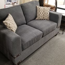 Brand New Gray Linen Loveseat Clearance (61"W x 36"D x 35"H)