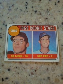 Vintage 1969 Topps baseball/ Cubs/1969 rookie stars/ Vic larose- shortstop/ Gary ross- pitcher/ card # 404