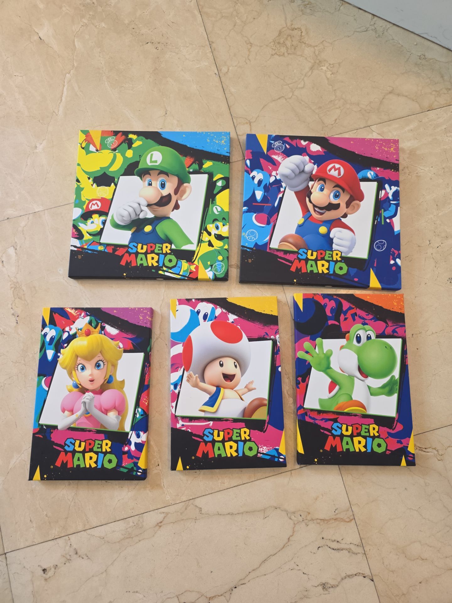 Official Nintendo Super Mario Canvas Wall Art Set โ Set of 5